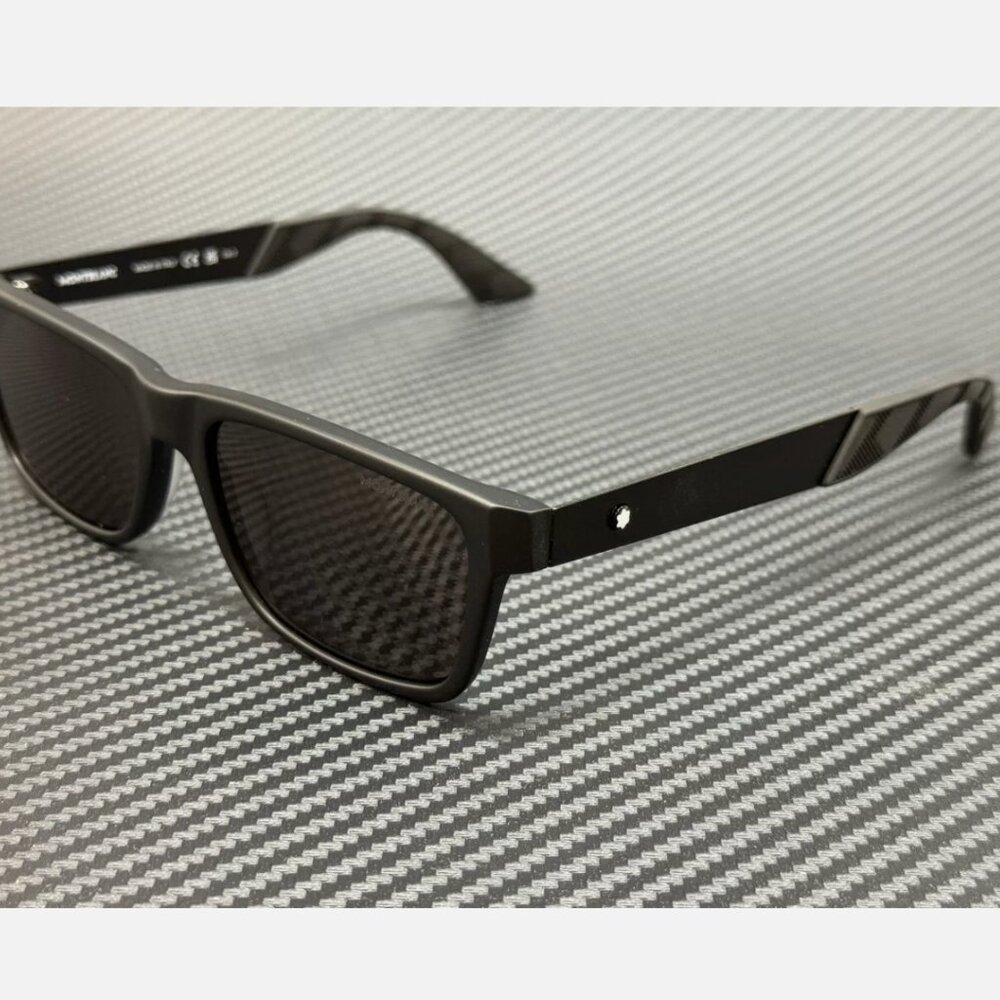 Mont Blanc Men's Matte Black 54mm Sunglasses